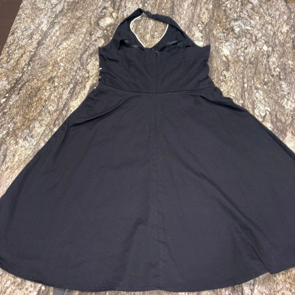 Retro Old Hollywood AGB Dress Halter Fit and Flare Women 8 Black White - Picture 8 of 11